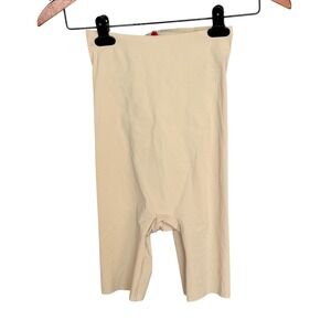 Spanx Higher Power Short High Waisted Shapewear‎ Mid Thigh Shaper Beige Medium
